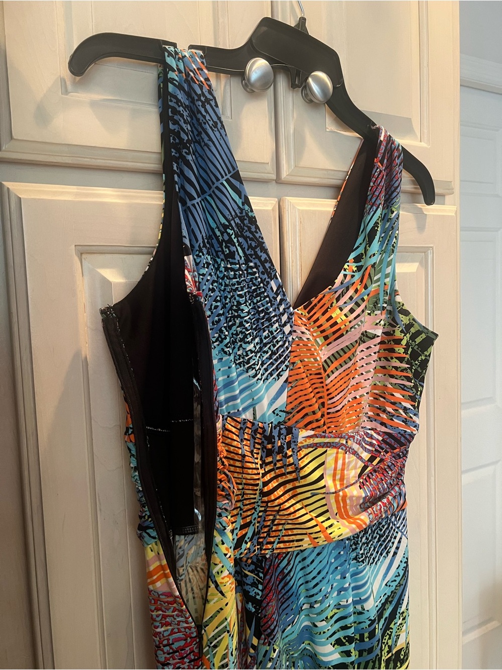 Pappagallo Multicolor Tropical Leaf Print Maxi Dress - Picture 3 of 7